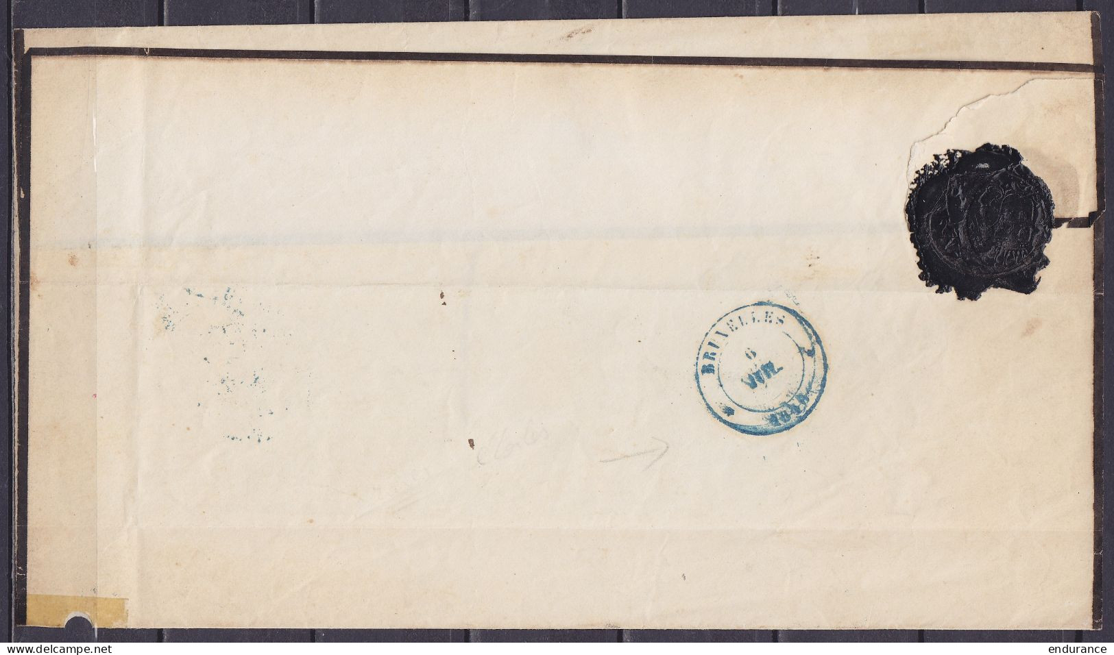 Imprimé Mortuaire (sans Contenu) Càd Imprimés BRUXELLES /9 JUIL. 1843 Pour Comte De Villegas De St-Pierre E/V - Marque " - 1830-1849 (Belgique Indépendante)