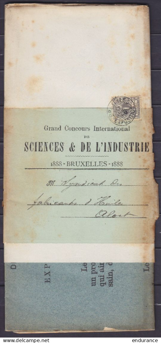 Bulletin" Grand Concours International Des Sciences & De L'Industrie - Bruxelles 1888" Sous Bande Affr. N°27 Càd BRUXELL - 1869-1888 León Acostado