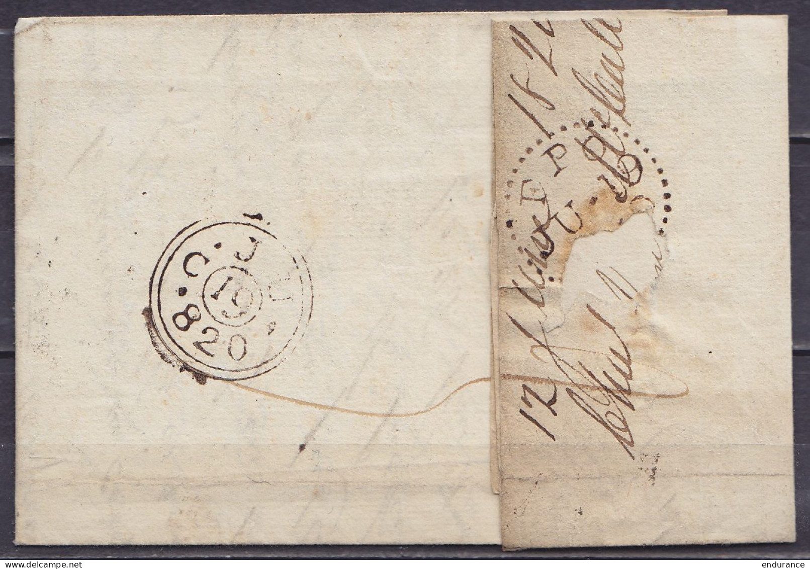 L. Datée 12 Juin 1820 De OSTENDE Pour EDINBURGH - Griffes "OSTENDE" & [1/2] - Cachet Date Arrivée "JUN /B 22 M/ 1820" (a - 1815-1830 (Periodo Holandes)