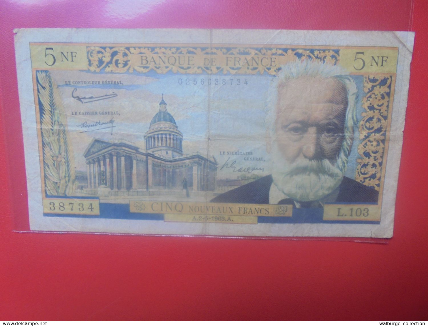 FRANCE 5 NOUVEAUX FRANCS 1963 Circuler (B.33) - 5 NF 1959-1965 ''Victor Hugo''