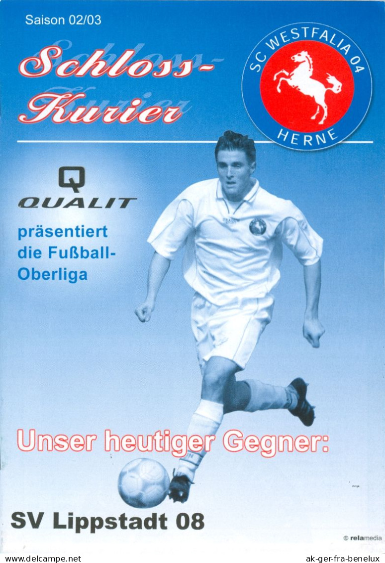 Fußball-Programm PRG SC Westfalia Herne 04 - SV Lippstadt 08 2.4.2003 Borussia Goldin Emscherland Emscherland Westfalen - Programas