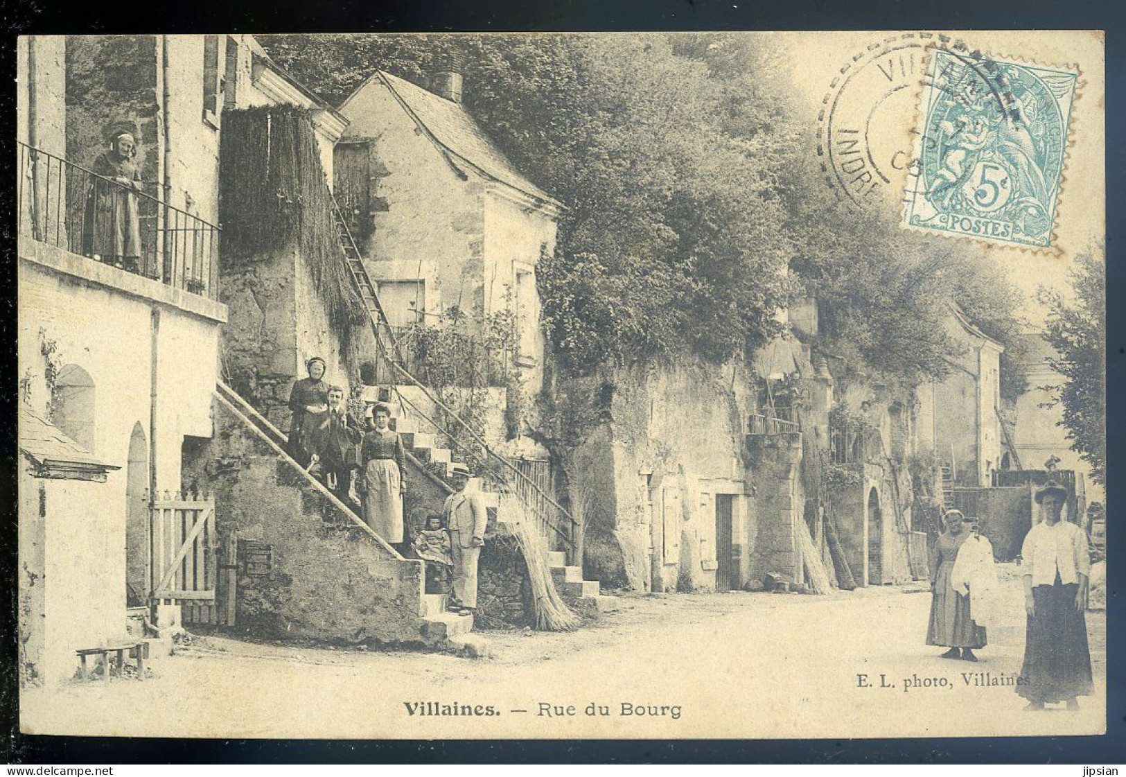 Cpa Du 37 Villaines -- Rue Du Bourg     STEP101 - Andere & Zonder Classificatie