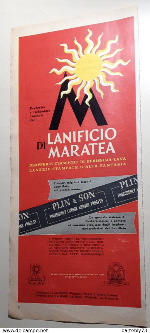 Pubblicità Lanificio Di Maratea (1960) - Advertising