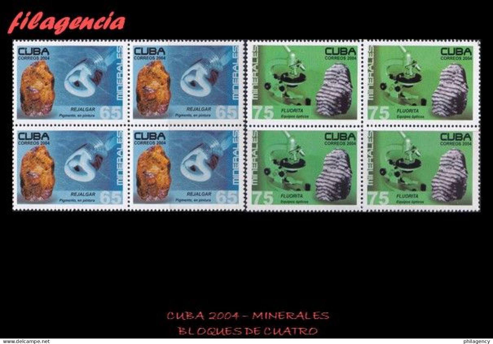 CUBA. BLOQUES DE CUATRO. 2004-18 MINERALES - Unused Stamps