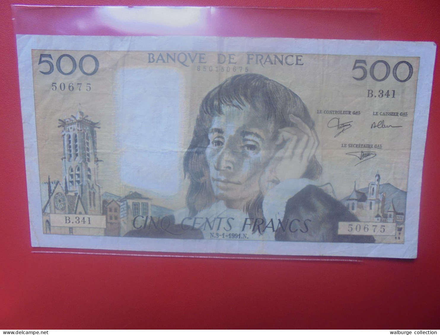 FRANCE 500 FRANCS 1991 Circuler (B.33) - 500 F 1968-1993 ''Pascal''