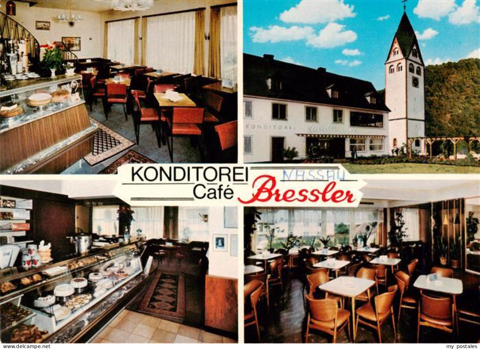 73891234 Nassau Lahn Konditorei Cafe Bressler Gastraeume Kuchentheke Kirche Nass - Nassau