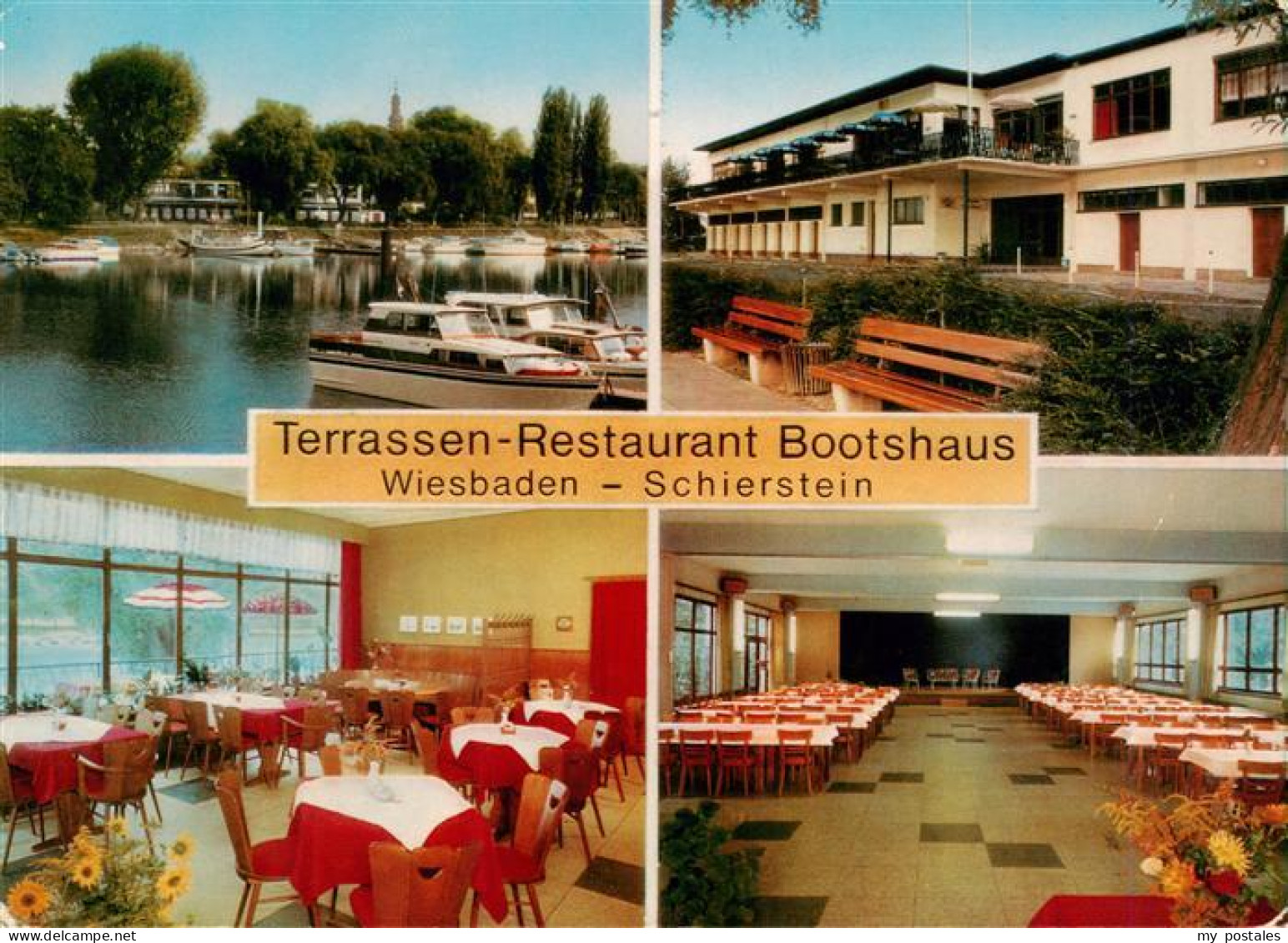 73891218 Schierstein Wiesbaden Terrassen Restaurant Bootshaus Gastraeume Bootsli - Wiesbaden