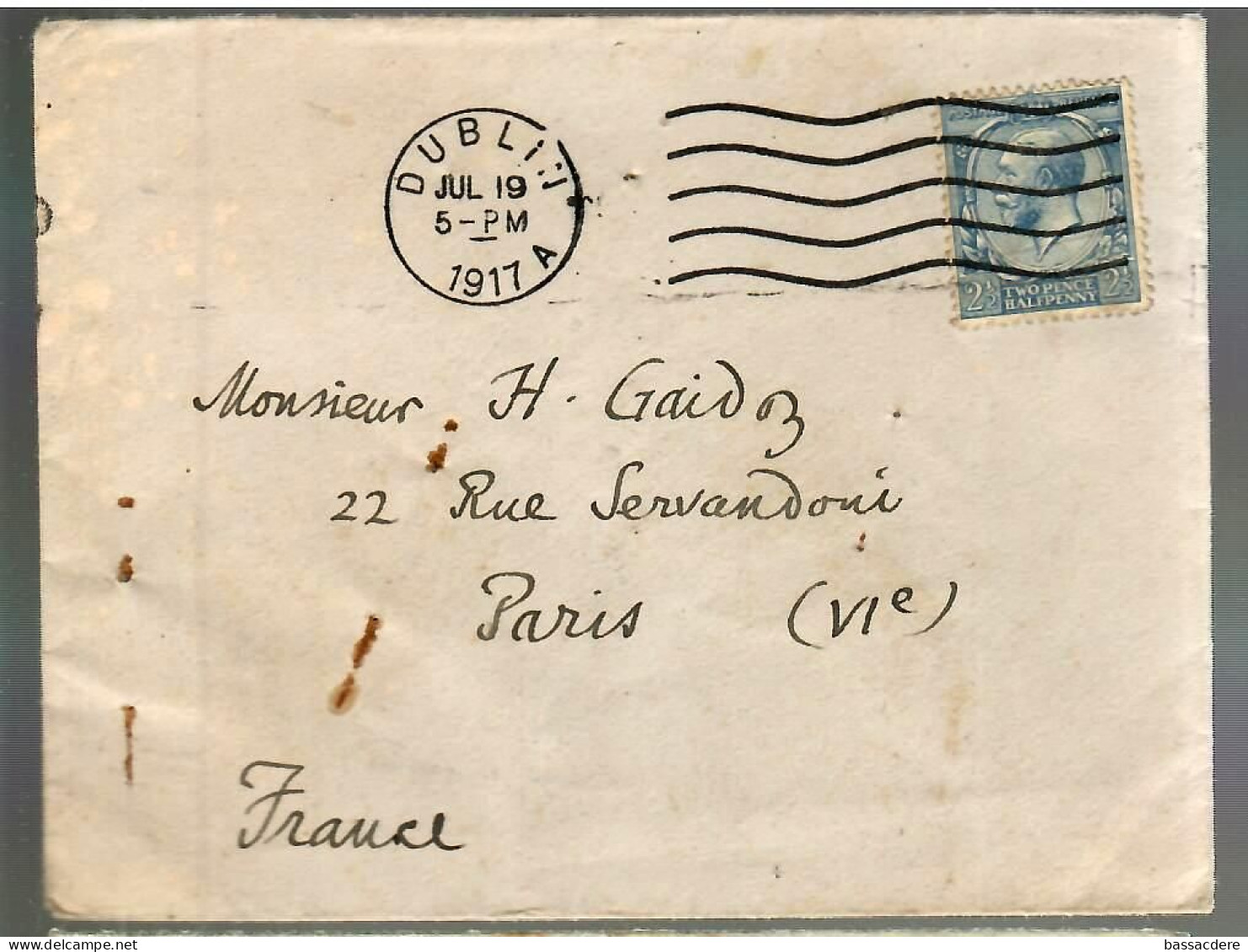 79747 -  DUBLIN Et  EXMOUTH Pour La France - Lettres & Documents