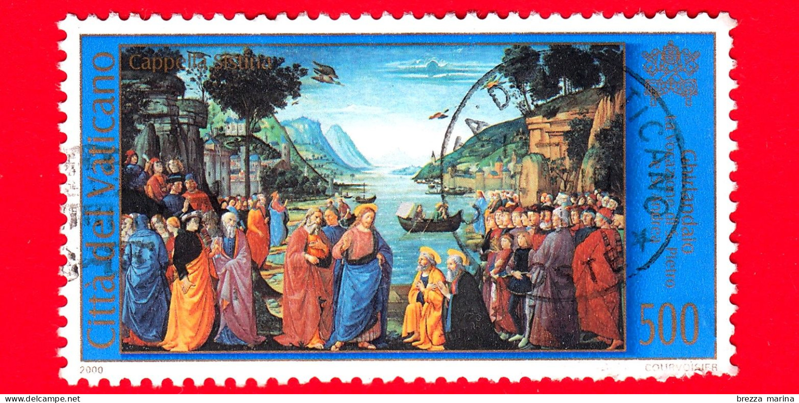 VATICANO - Usato - 2000 - La Cappella Sistina Restaurata - Ghirlandaio - Vocazione Dei Primi Apostoli - 500 - Used Stamps