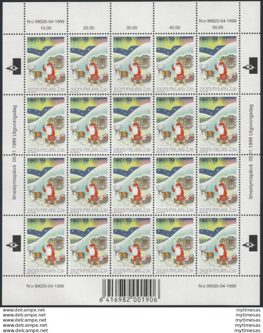1999 Finlandia Natale 1 MF MNH Unif N. 1465 - Other & Unclassified