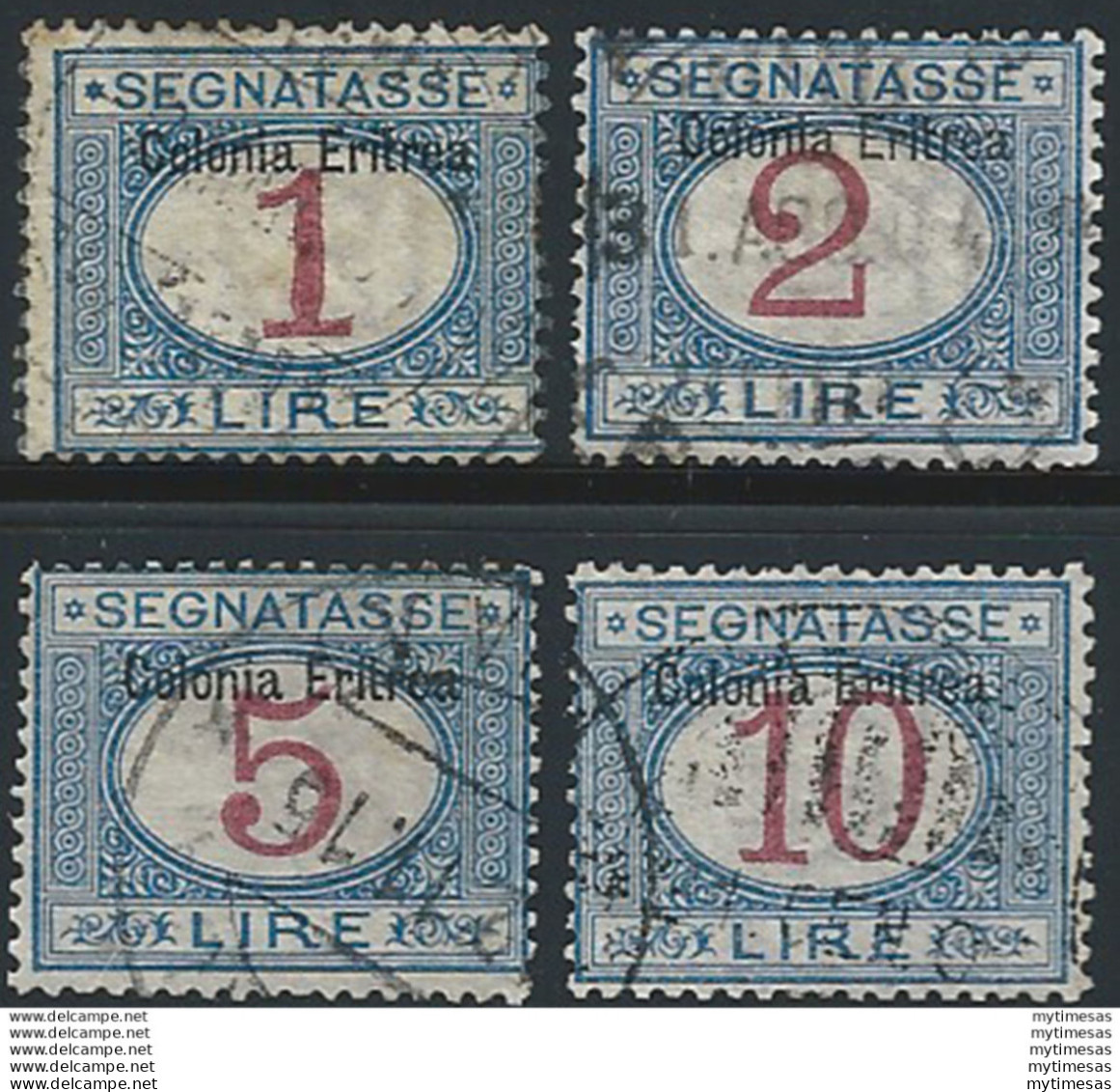 1903 Eritrea Segnatasse 4v. Cancelled Sassone N. 8/11 - Autres & Non Classés