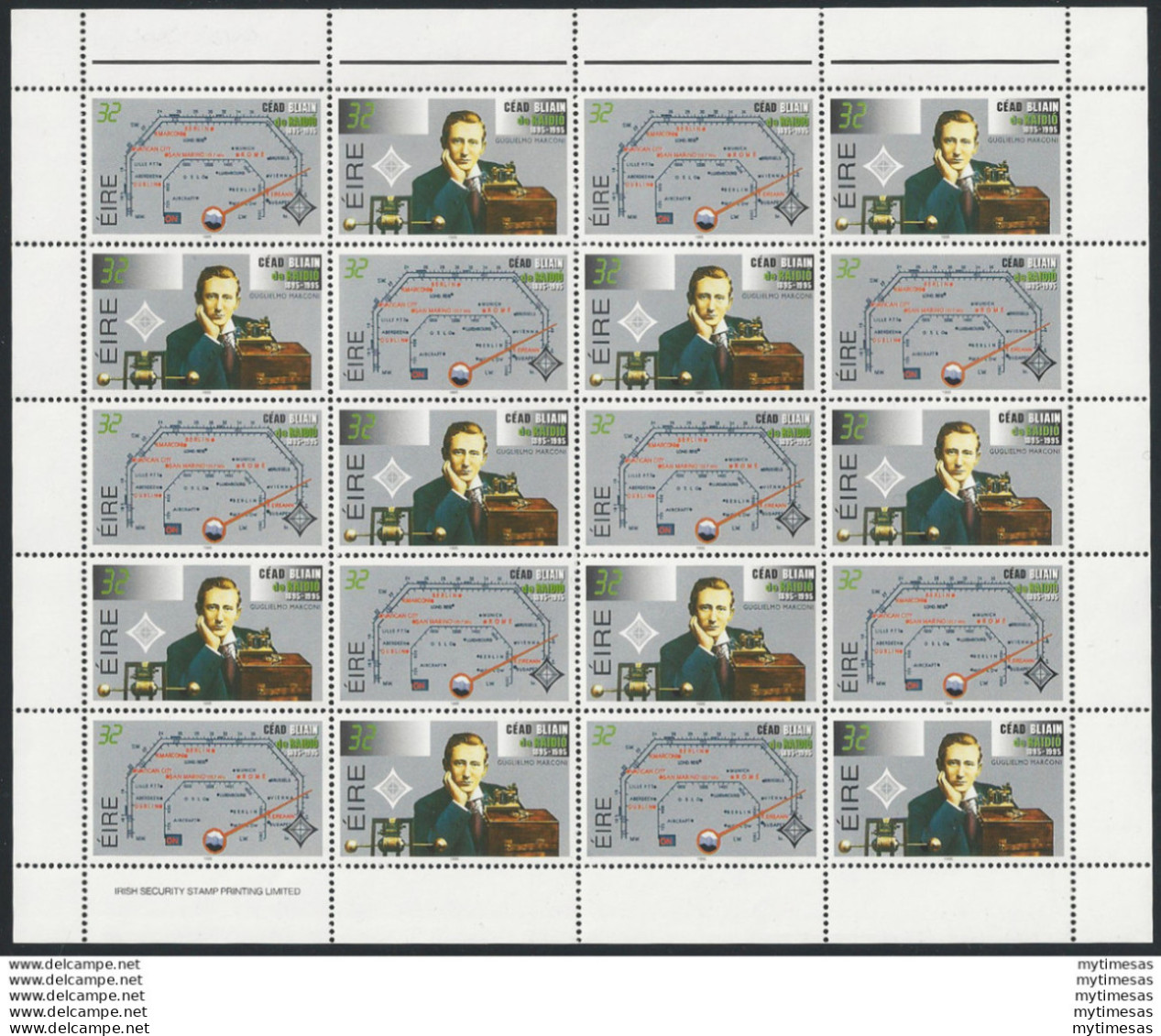 1995 Irlanda Marconi 1 MS MNH Unificato N. 906/07 - Autres & Non Classés