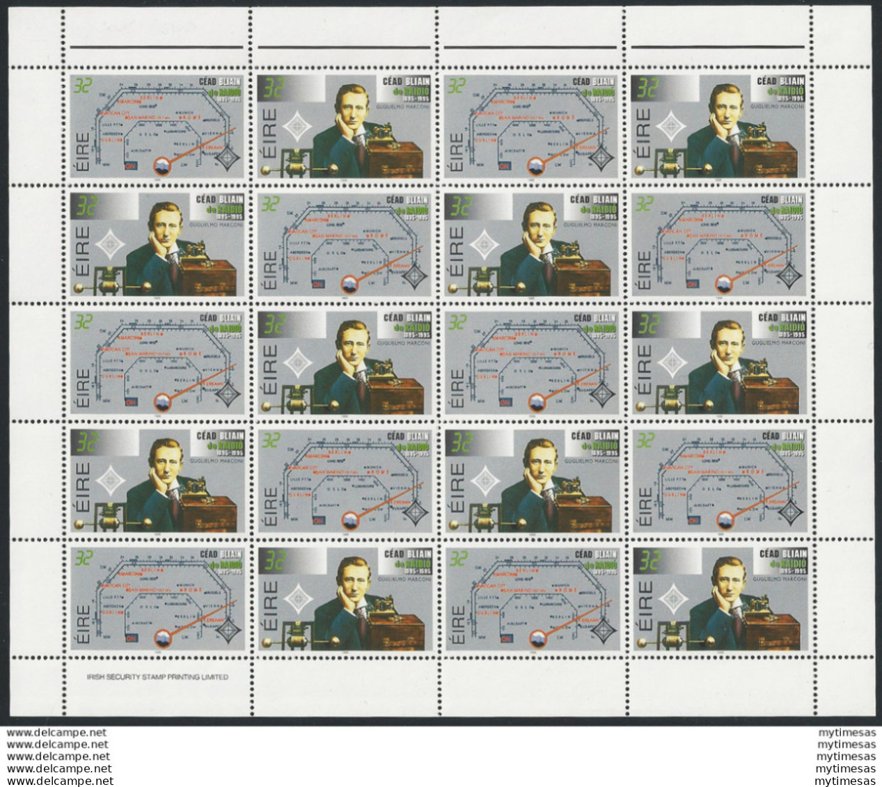 1995 Irlanda Marconi 1 MS MNH Unificato N. 906/07 - Other & Unclassified
