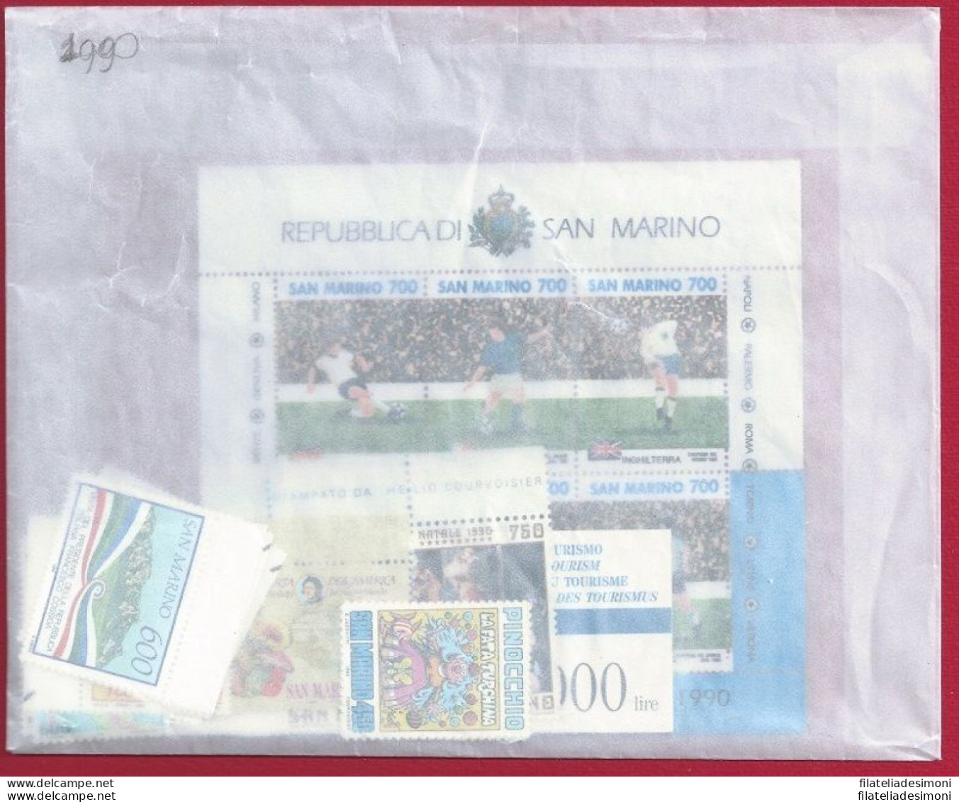 1990 San Marino , Annata Completa , Francobolli Nuovi  30 Valori + 1 Foglietto - - Annate Complete