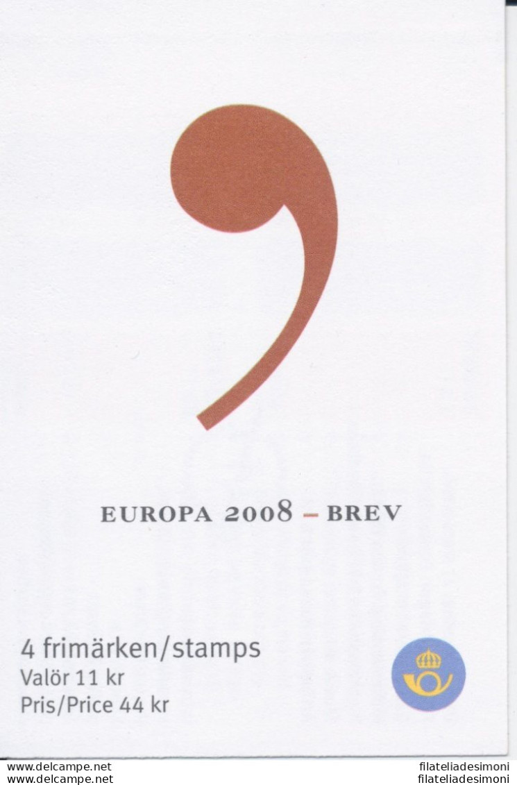 2008 EUROPA CEPT  Svezia  Libretto  &quot;La Lettera&quot;  MNH** - Sonstige & Ohne Zuordnung