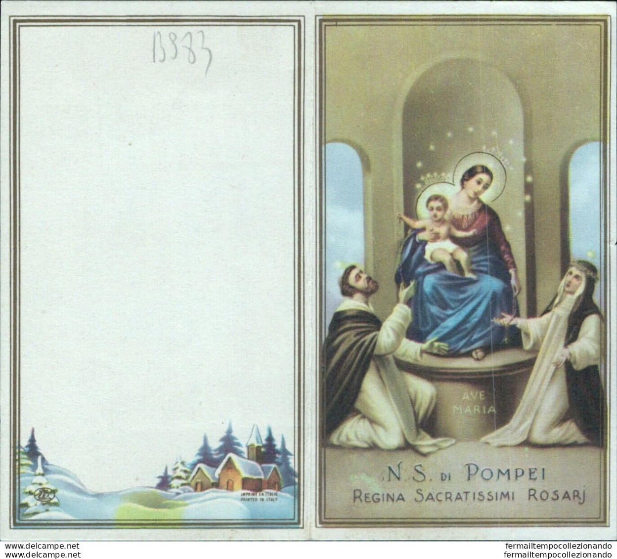 Bs83 Calendarietto Religioso Madonna Del Rosario Di Pompei - Otros & Sin Clasificación