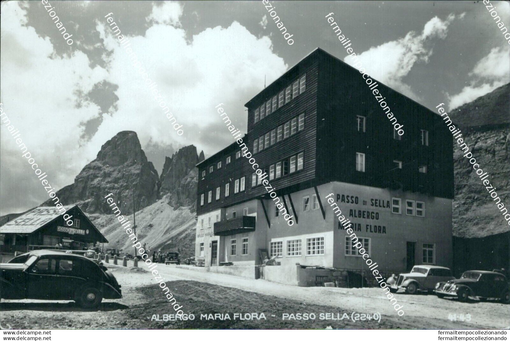 Cm424 Cartolina Albergo Marja Flora Passo Sella Provincia Di Trento Trentino - Trento