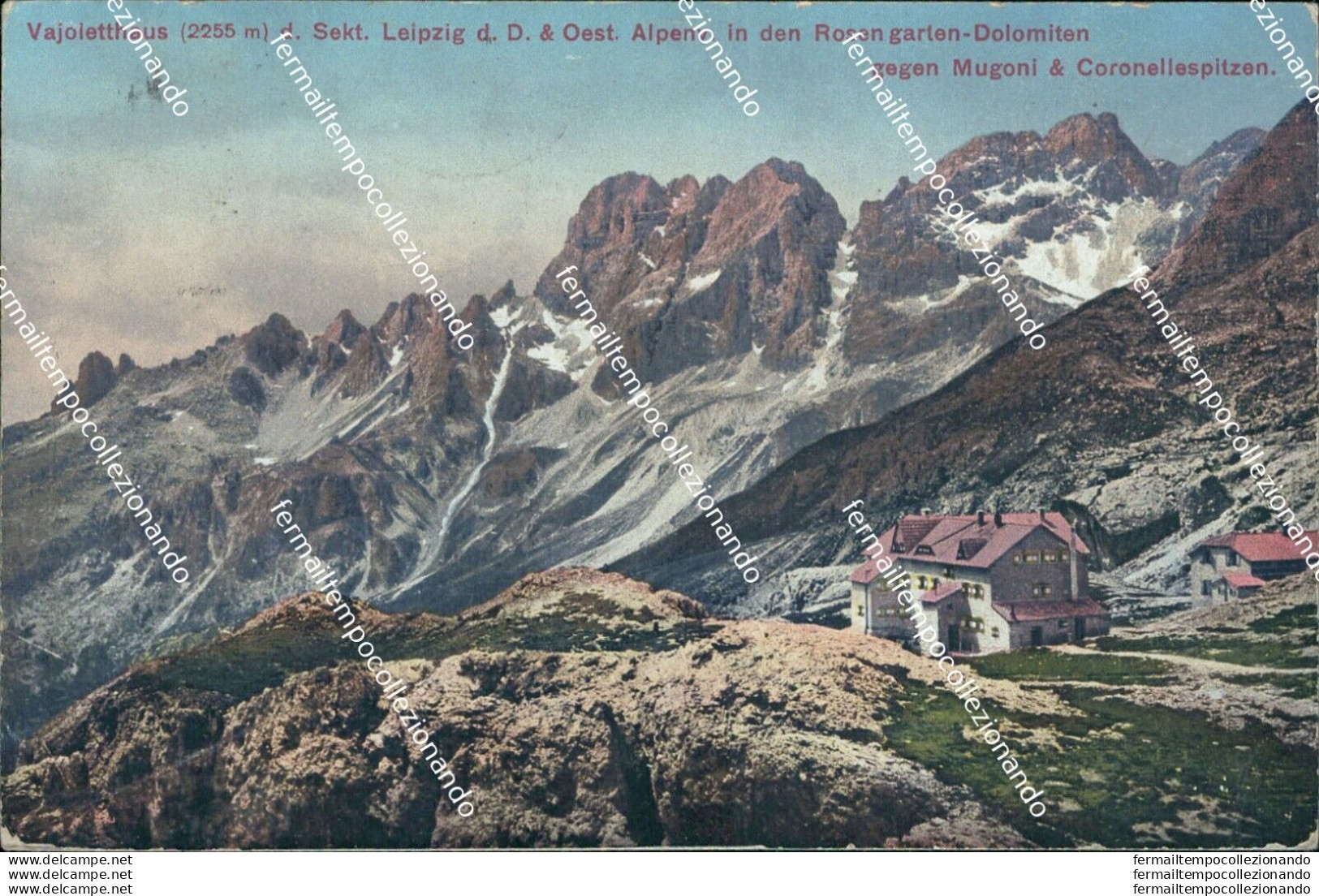 Ai601 Cartolina Vajoietthaus Sekt Leipzig Alpeny In Den Rossen Garten Dolomiti - Bolzano (Bozen)