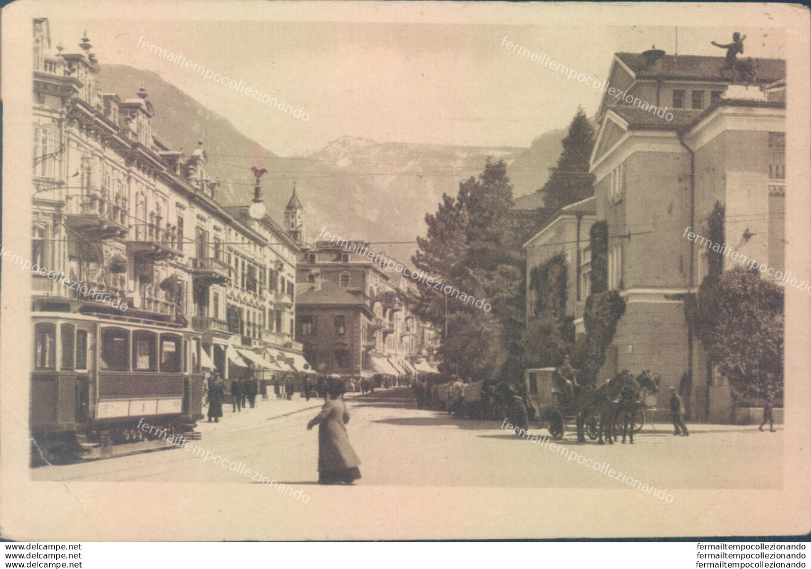 V426 Cartolina Merano Corso Goethe Con Teatro Tram Provincia Di Bolzano - Bolzano