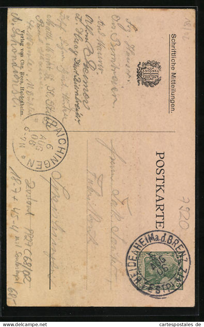 Künstler-AK Ganzsache PP27C68 /02: Heidenheim A.d.Br., 37. Kreis-Turnfest 1906, Burgberg, Kirche  - Sonstige & Ohne Zuordnung