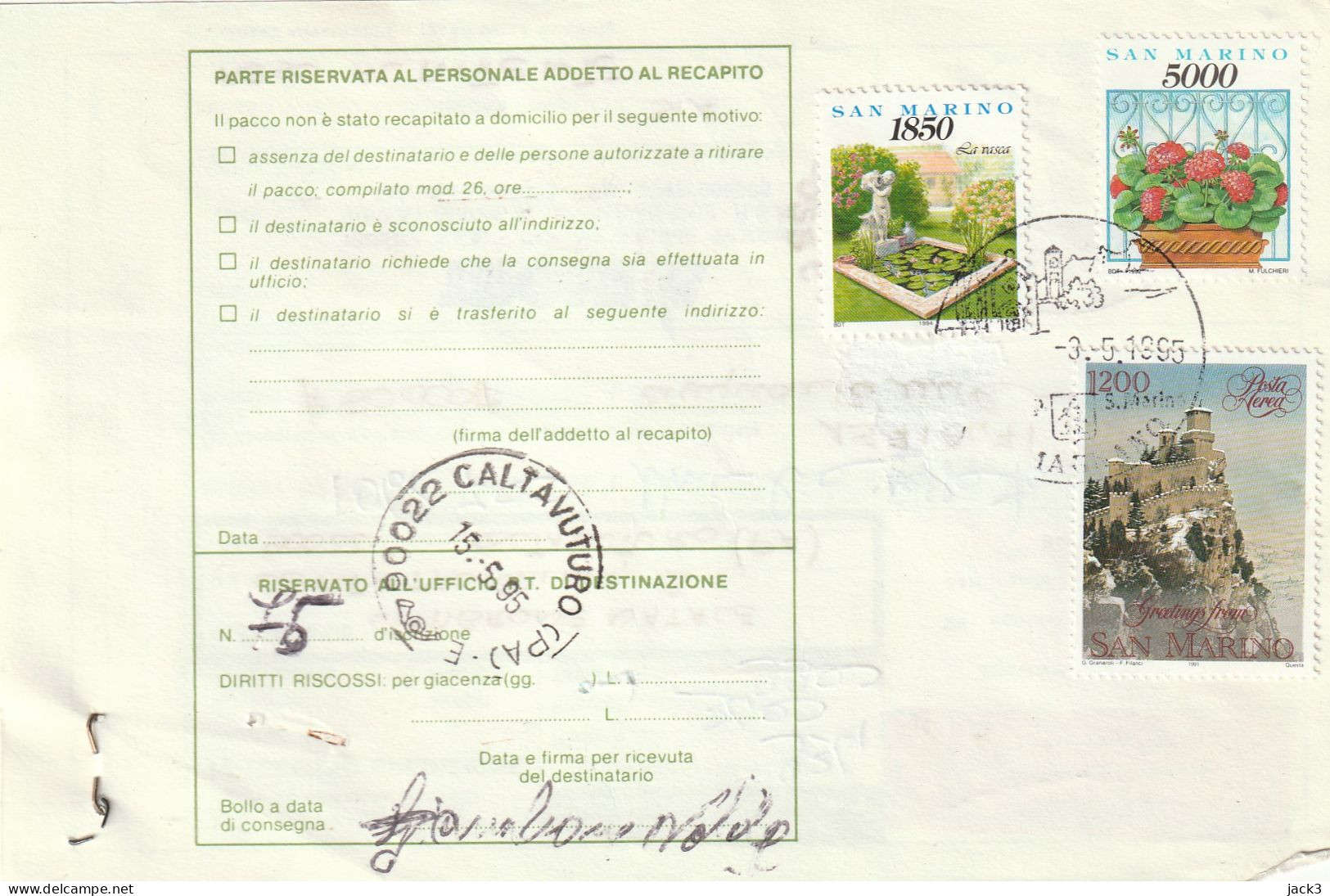 BOLLETTINO POSTALE - (SAN MARINO) ALB. - Colis-postaux