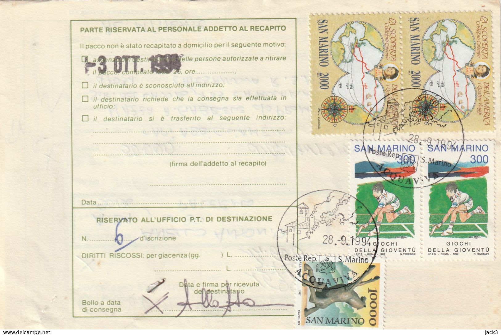 BOLLETTINO POSTALE - (SAN MARINO) ALB. - Postal Parcels