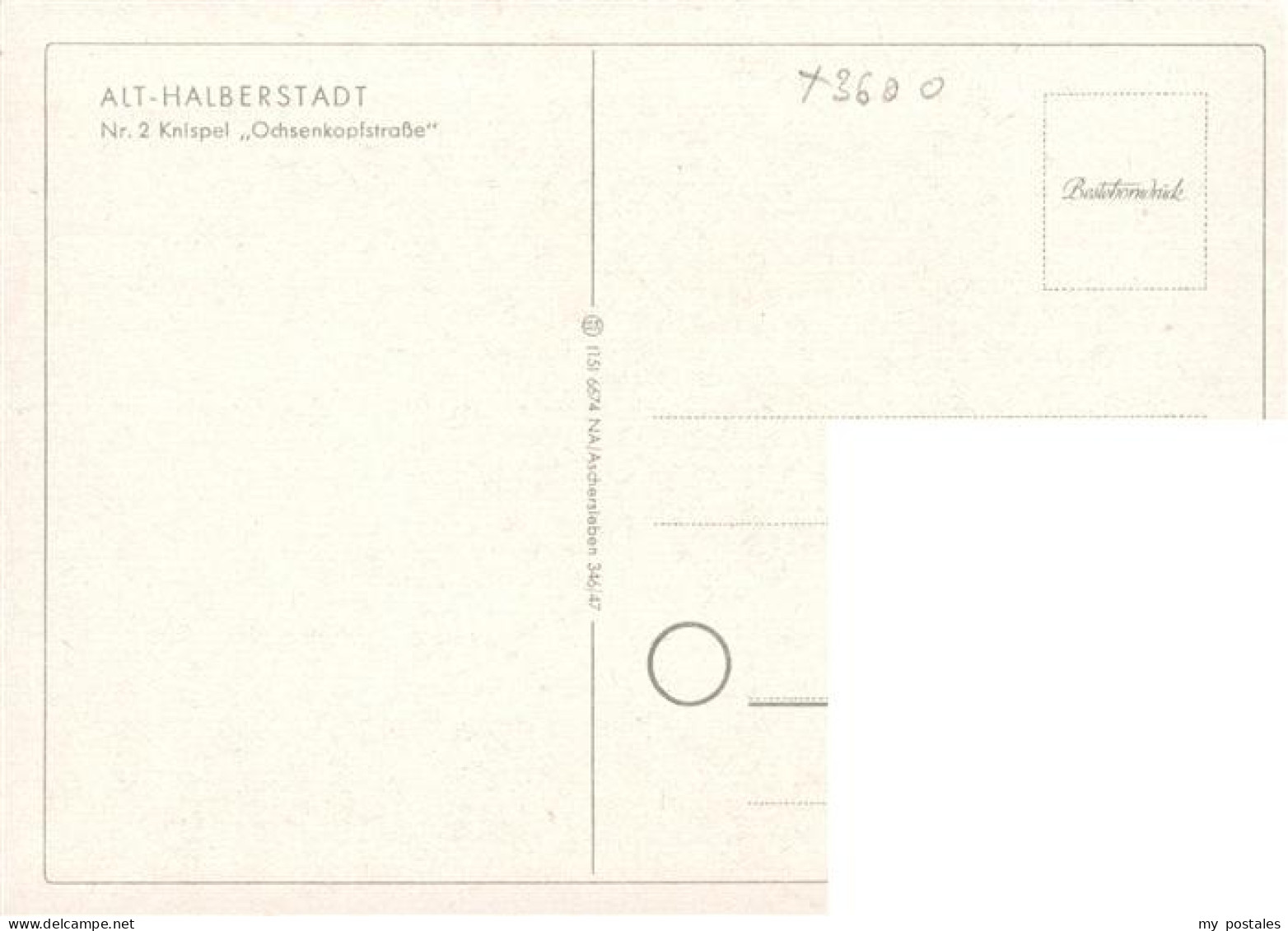 73890636 Alt Halberstadt Knispel Ochsenkopfstrasse Kuenstlerkarte  - Halberstadt