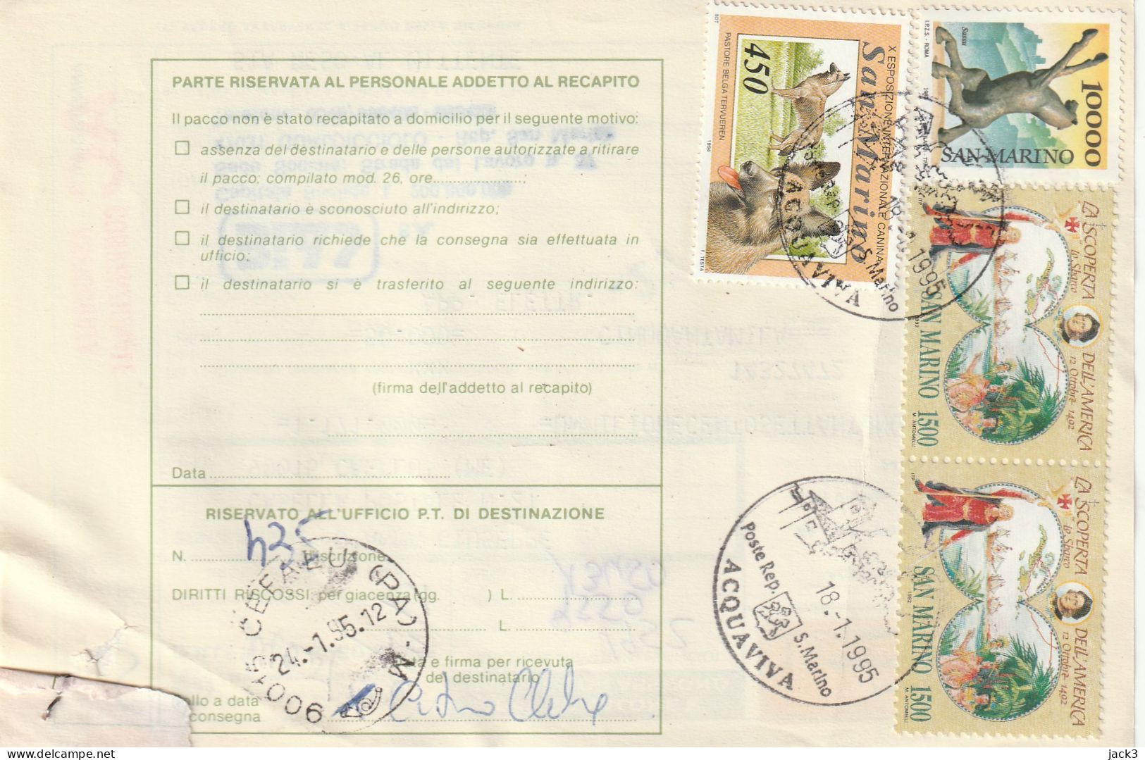 BOLLETTINO POSTALE - (SAN MARINO) ALB. - Postal Parcels