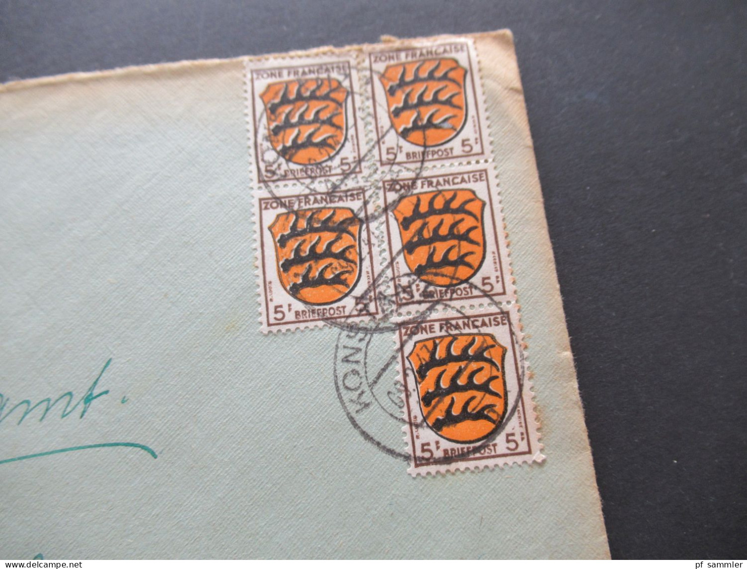 1947 Französische Zone Mi.Nr.3 (5) MeF Tagesstempel Konstanz Nach Calw Gesendet - Amtliche Ausgaben