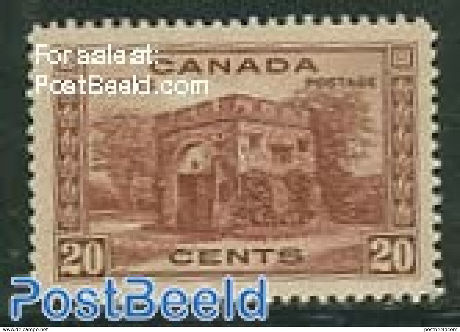 Canada 1938 20c, Stamp Out Of Set, Unused (hinged), Art - Castles & Fortifications - Neufs