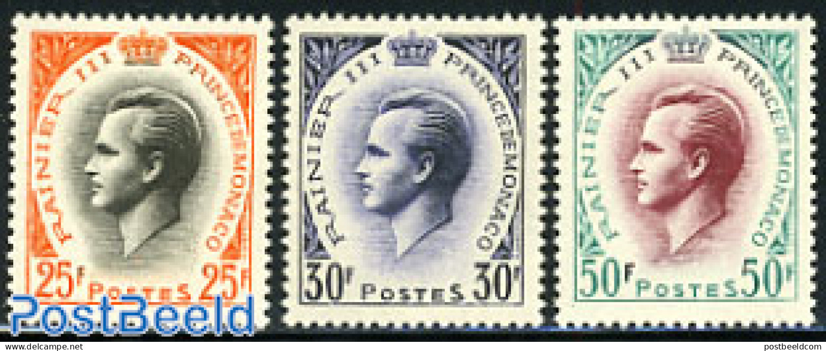 Monaco 1959 Definitives 3v, Mint NH - Ongebruikt