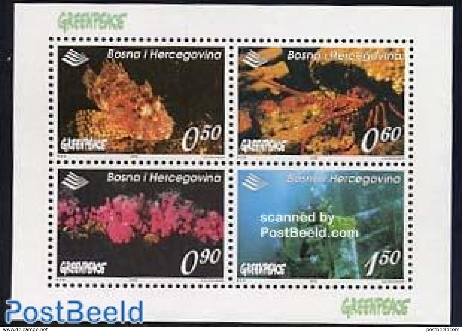 Bosnia Herzegovina 2000 Greenpeace S/s, Mint NH, Nature - Sport - Environment - Greenpeace - Diving - Protection De L'environnement & Climat