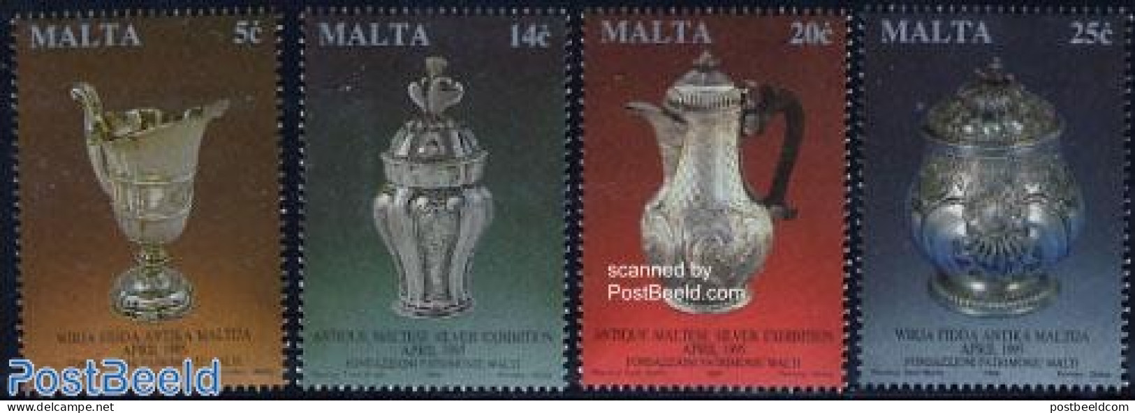 Malta 1994 Silver Art Objects 4v, Mint NH, Art - Art & Antique Objects - Malte