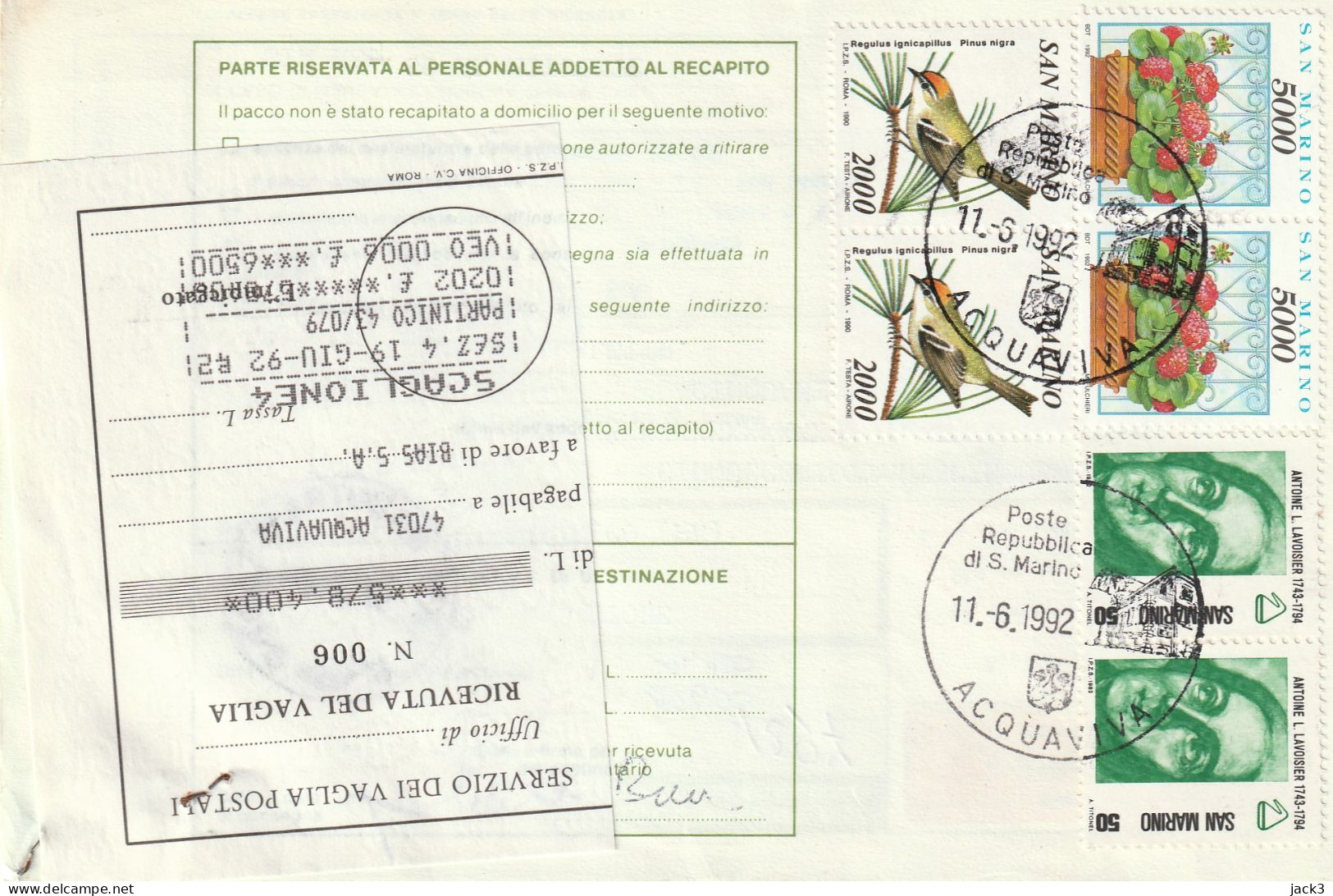 BOLLETTINO POSTALE - (SAN MARINO) ALB. - Postpaketten