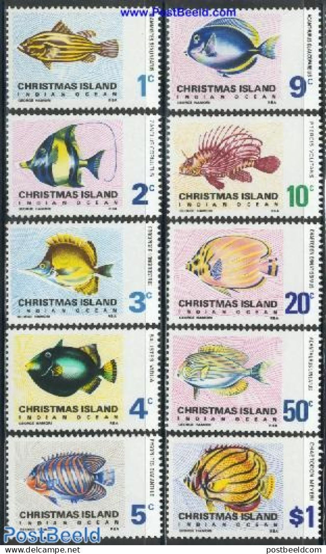 Christmas Islands 1968 Definitives, Fish 10v, Mint NH, Nature - Fish - Fishes