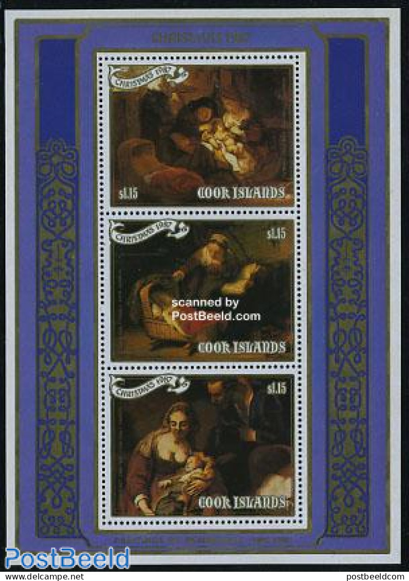 Cook Islands 1987 Christmas, Rembrandt S/s, Mint NH, Religion - Christmas - Art - Paintings - Rembrandt - Kerstmis