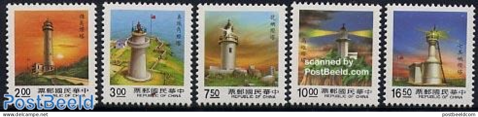 Taiwan 1991 Lighthouses 5v, Mint NH, Various - Lighthouses & Safety At Sea - Faros