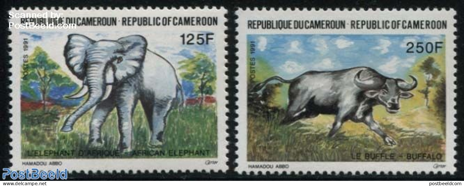 Cameroon 1991 Animals 2v, Mint NH, Nature - Animals (others & Mixed) - Elephants - Cameroun (1960-...)