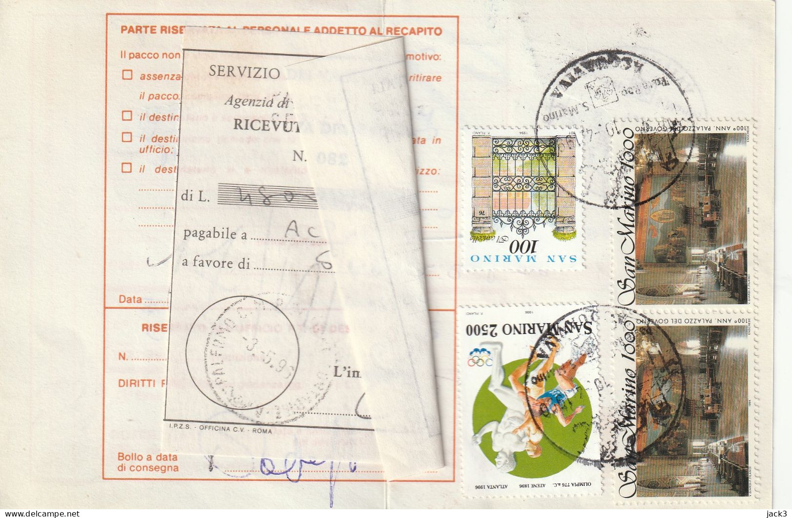 BOLLETTINO POSTALE - (SAN MARINO) ALB. - Paketmarken