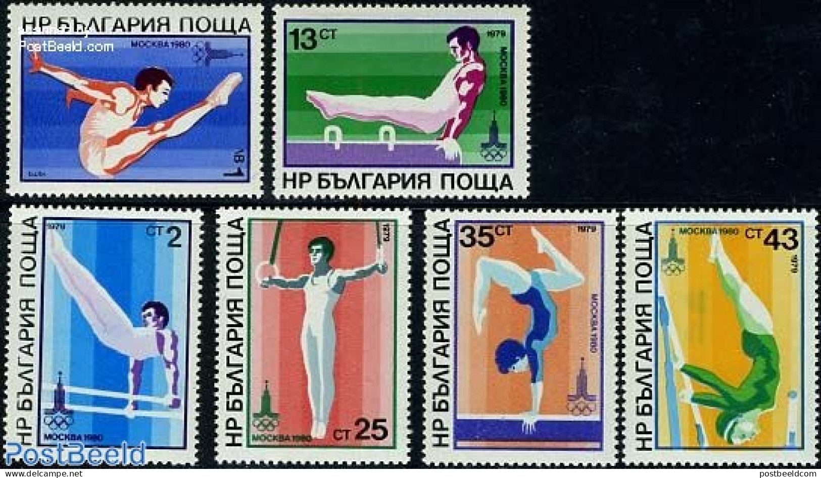 Bulgaria 1979 Olympic Games, Gymnastics 6v, Mint NH, Sport - Gymnastics - Olympic Games - Ungebraucht