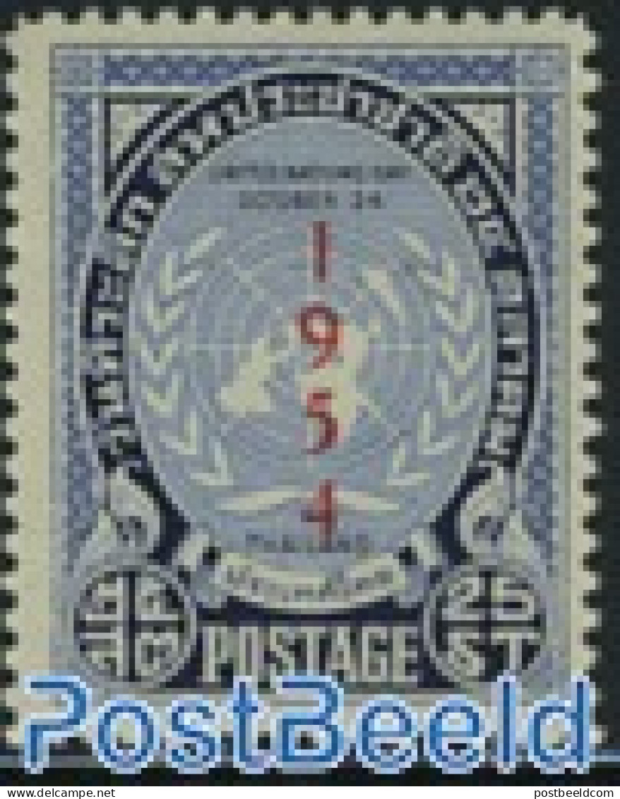 Thailand 1954 UNO Day 1v, Mint NH, History - Various - United Nations - Maps - Geografía