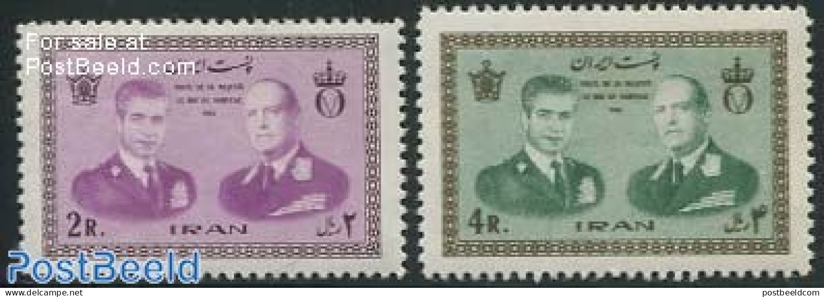 Iran/Persia 1965 Visit Of King Olav V From Norway 2v             B, Mint NH, History - Kings & Queens (Royalty) - Königshäuser, Adel