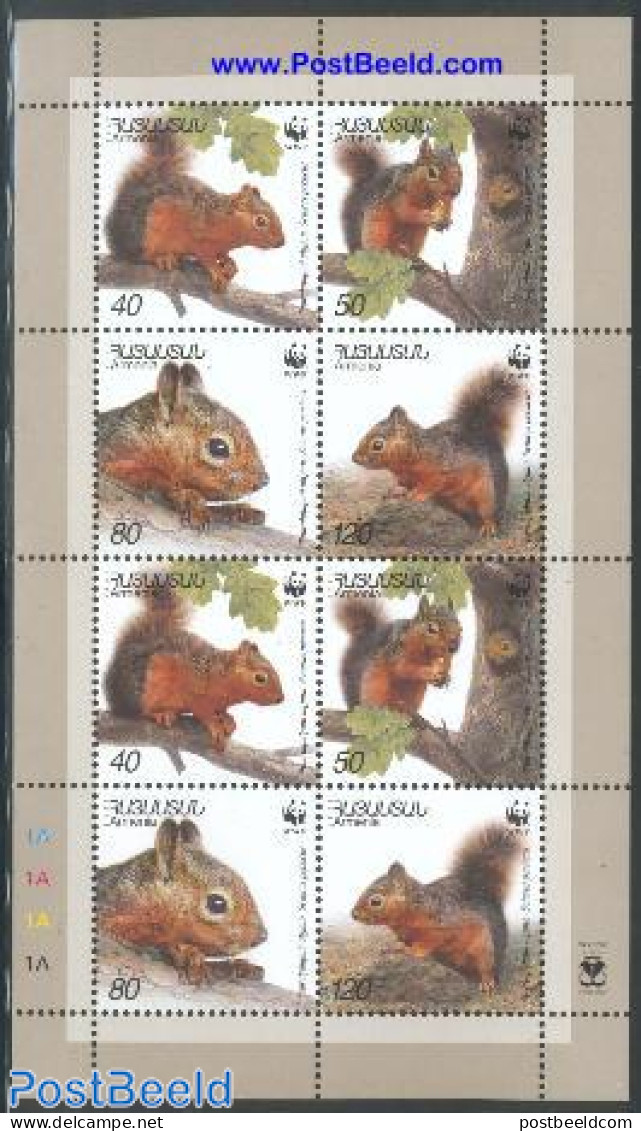 Armenia 2001 WWF, Squirrels M/s, Mint NH, Nature - Animals (others & Mixed) - World Wildlife Fund (WWF) - Armenia