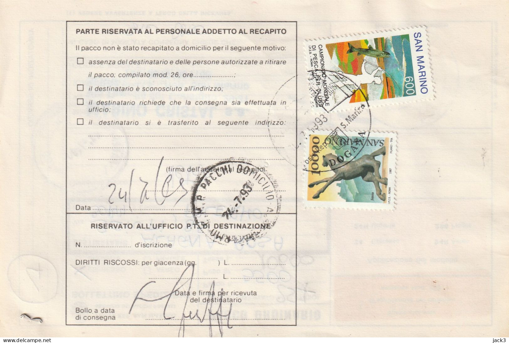 BOLLETTINO POSTALE - (SAN MARINO) ALB. - Postal Parcels