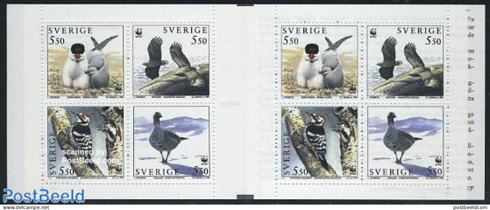 Sweden 1994 WWF, Birds Booklet, Mint NH, Nature - Birds - World Wildlife Fund (WWF) - Stamp Booklets - Woodpeckers - G.. - Nuovi