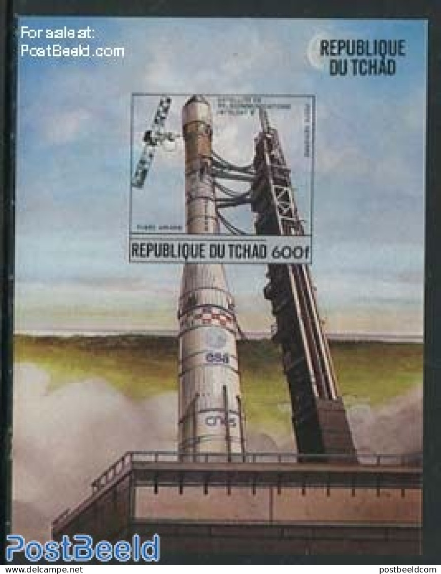 Chad 1984 Space Rockets, Ariane S/s, Imperforated, Mint NH, Transport - Space Exploration - Otros & Sin Clasificación