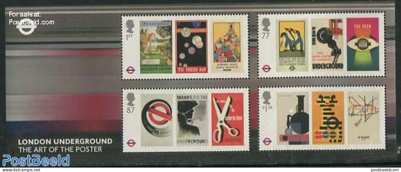 Great Britain 2013 London Underground S/s, Mint NH, Nature - Transport - Birds - Penguins - Railways - Art - Poster Art - Unused Stamps