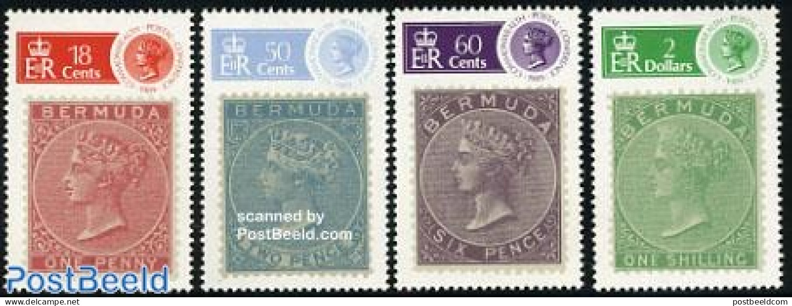 Bermuda 1989 Postal Conference 4v, Mint NH, Stamps On Stamps - Briefmarken Auf Briefmarken