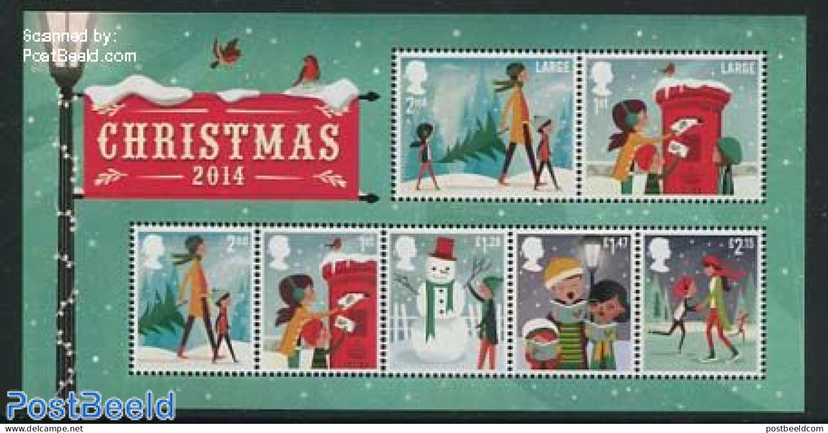 Great Britain 2014 Christmas S/s, Mint NH, Religion - Christmas - Mail Boxes - Nuevos