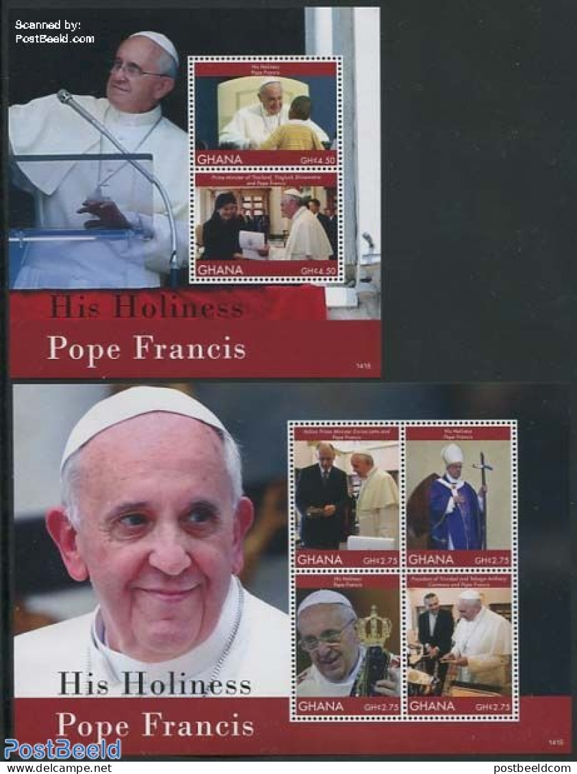 Ghana 2014 Pope Francis 2 S/s, Mint NH, Religion - Pope - Religion - Papas